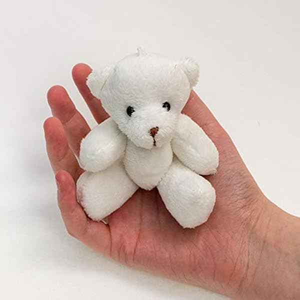 10 osos de peluche de 12 cm, color marrón y blanco